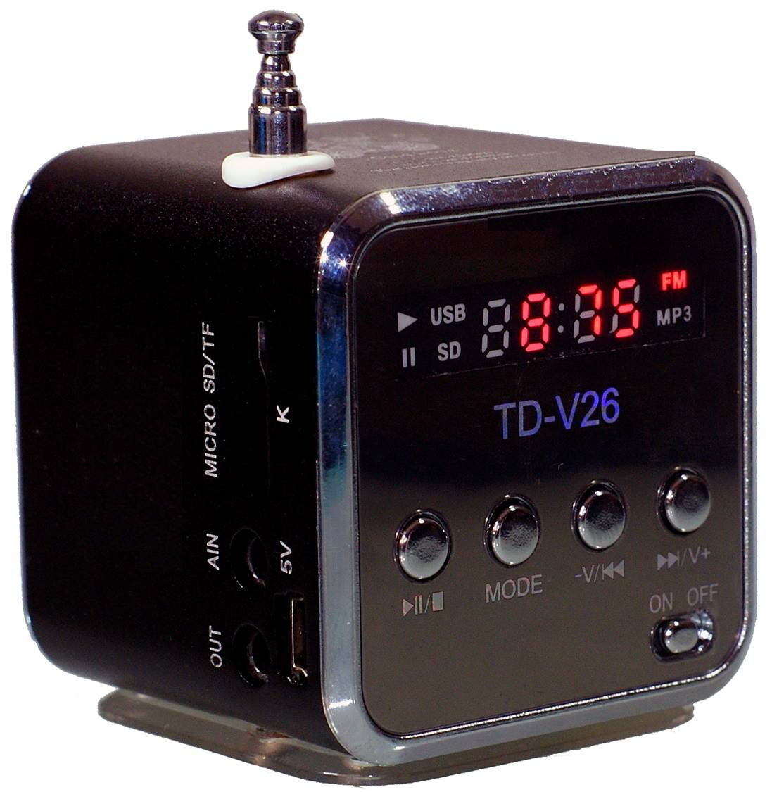 Mini głośnik TD-V26 radio FM MP3 micro SD USB