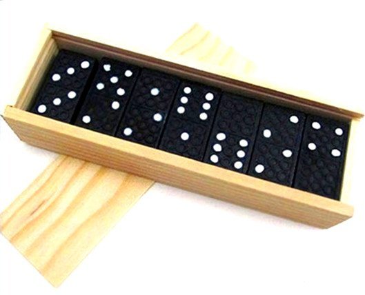 Drewniane domino gra w pudełku 28 elementów