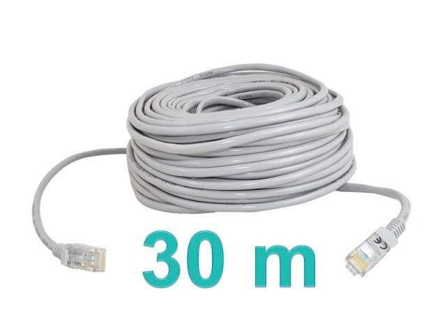 Kabel sieciowy + wtyczki lan ethernet rj45 30 metr