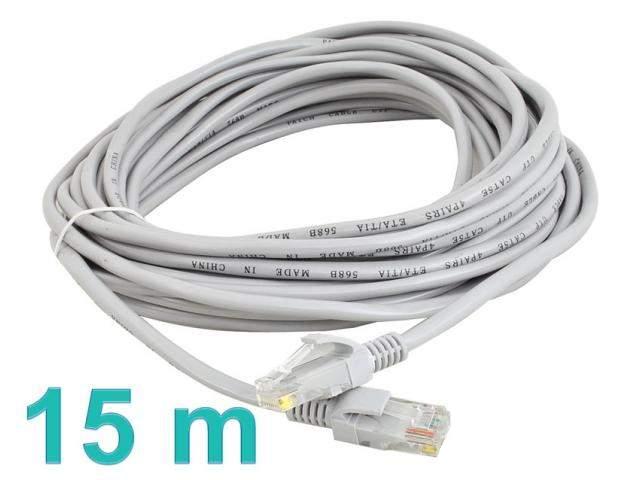 Kabel sieciowy + wtyczki lan ethernet rj45 15 metr