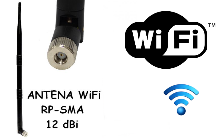 Antena dookólna wifi - 12 dbi 38cm RP-SMA