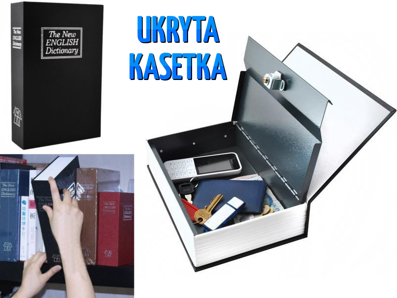 Sejf kasetka w książce książka skrytka + klucze