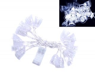 Dzwonki świąteczne lampki choinkowe 20 led drucik